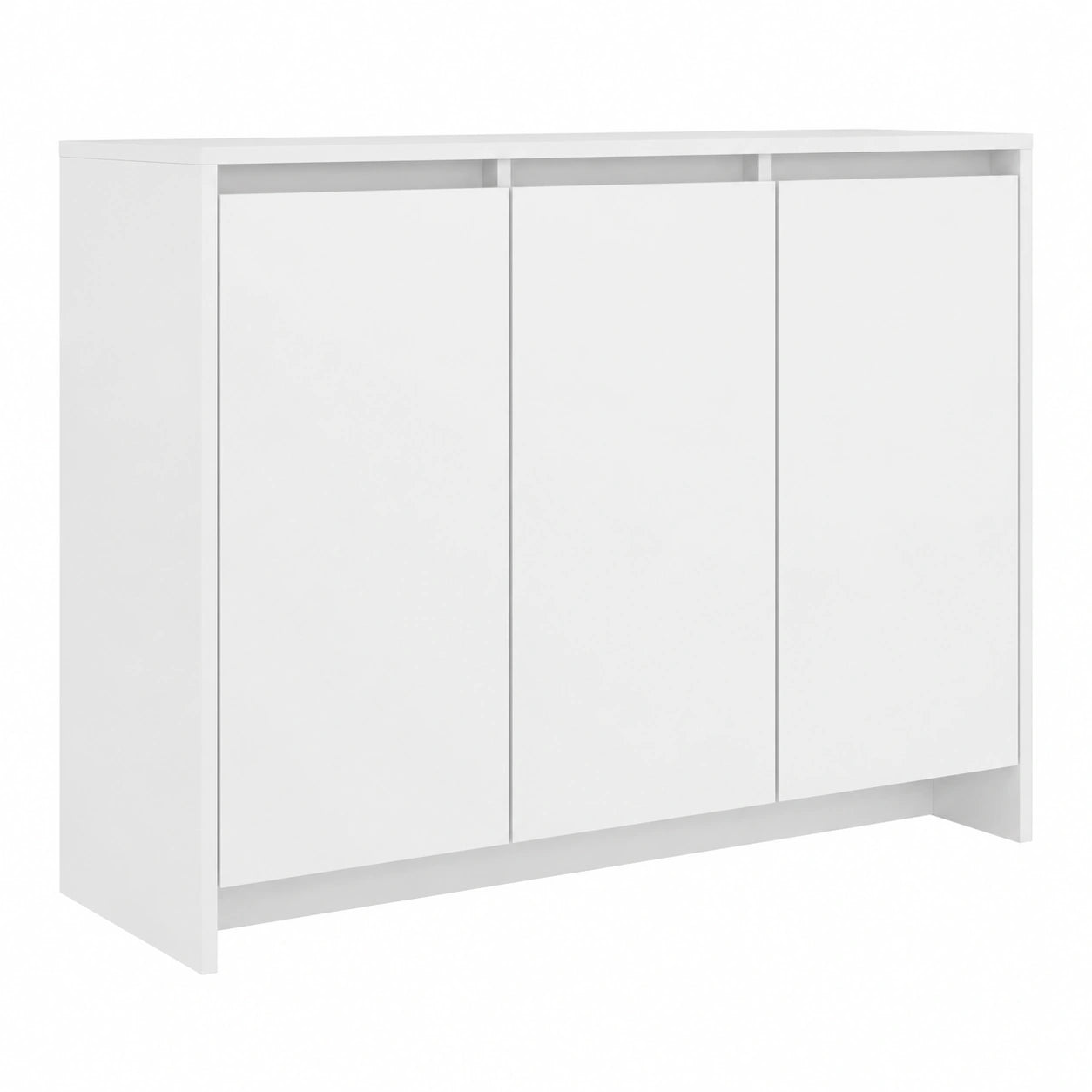 Moderner Weißer Sideboard Schrank mit 3 Türen aus Holzwerkstoff, 102x33x75cm