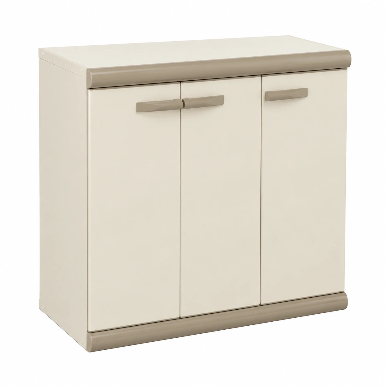 Gardiun Arizona Kunstharz-Unterschrank, Beige, mit 3 Türen, 93,6 x 39 x 86 cm