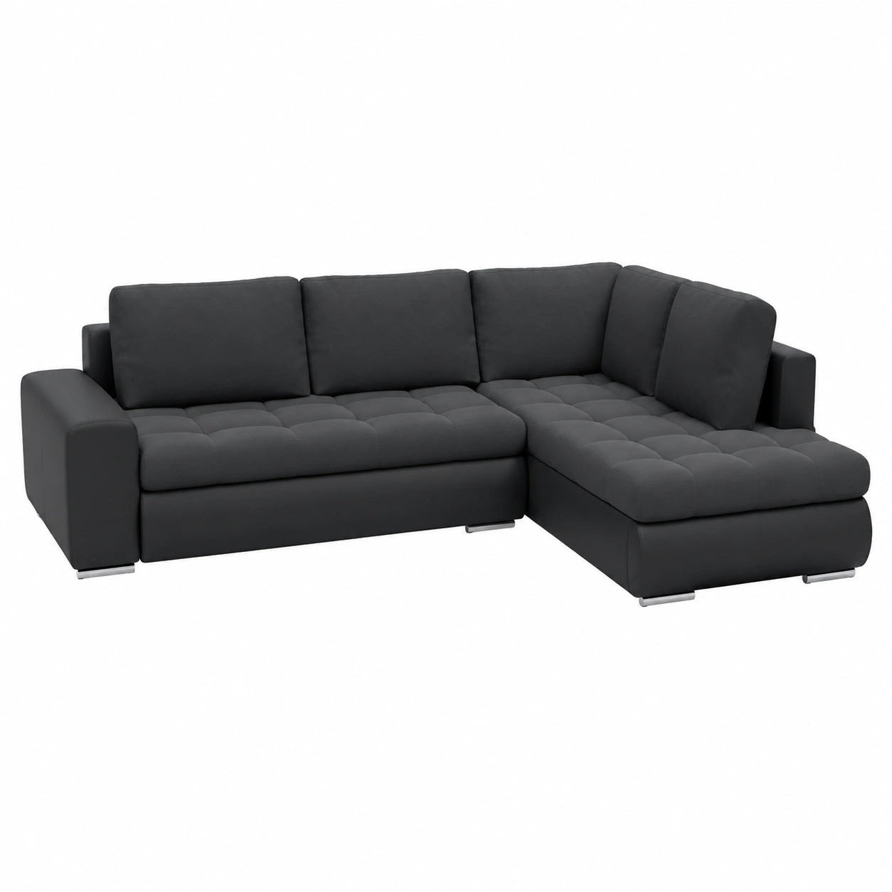 Ecksofa Tokio V mit Schlaffunktion und Bettkasten, Rechter Aufbau, Stoff Jasmine 96/Soft 11