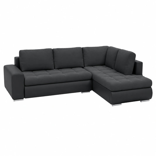 Ecksofa Tokio V mit Schlaffunktion und Bettkasten, Rechter Aufbau, Stoff Jasmine 96/Soft 11