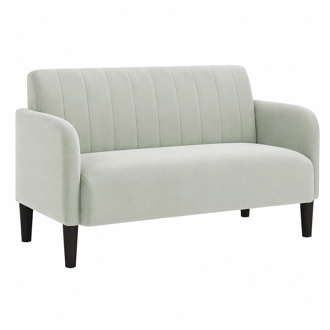 Elegantes Zweisitzer-Sofa aus Samt in Hellgrau für Wohnzimmer