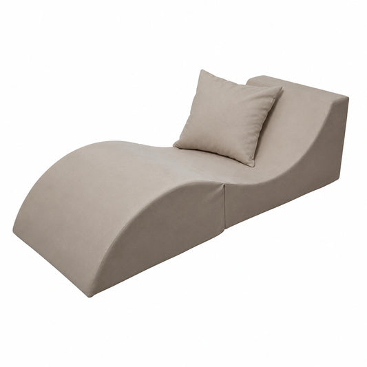 Velinda Bequemes Klappsofa 3-in-1 mit Hocker und Tisch, Creme