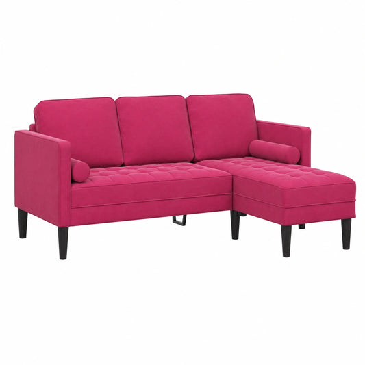 Modulares Sofa-Set in Weinrot mit Kissen, Komfort und Stil für Ihr Wohnzimmer