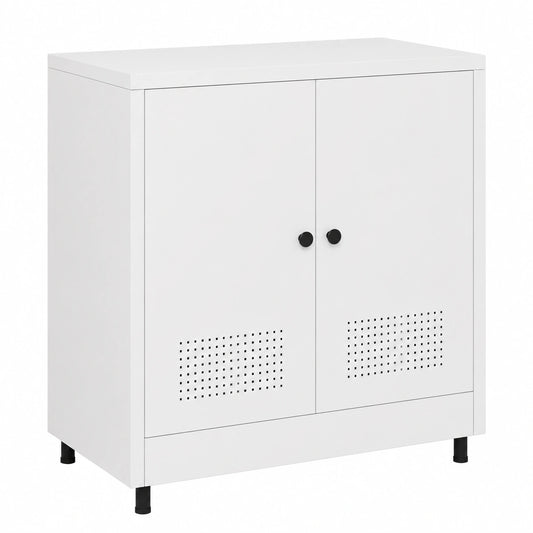 Hochwertiger Metallschrank mit Verstellbaren Regalen für Büro und Zuhause, Weiß