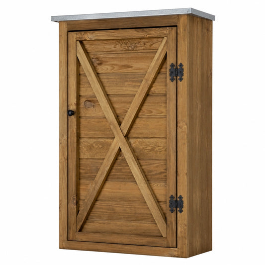 Holzschrank für Garten und Balkon, wetterfest, braun
