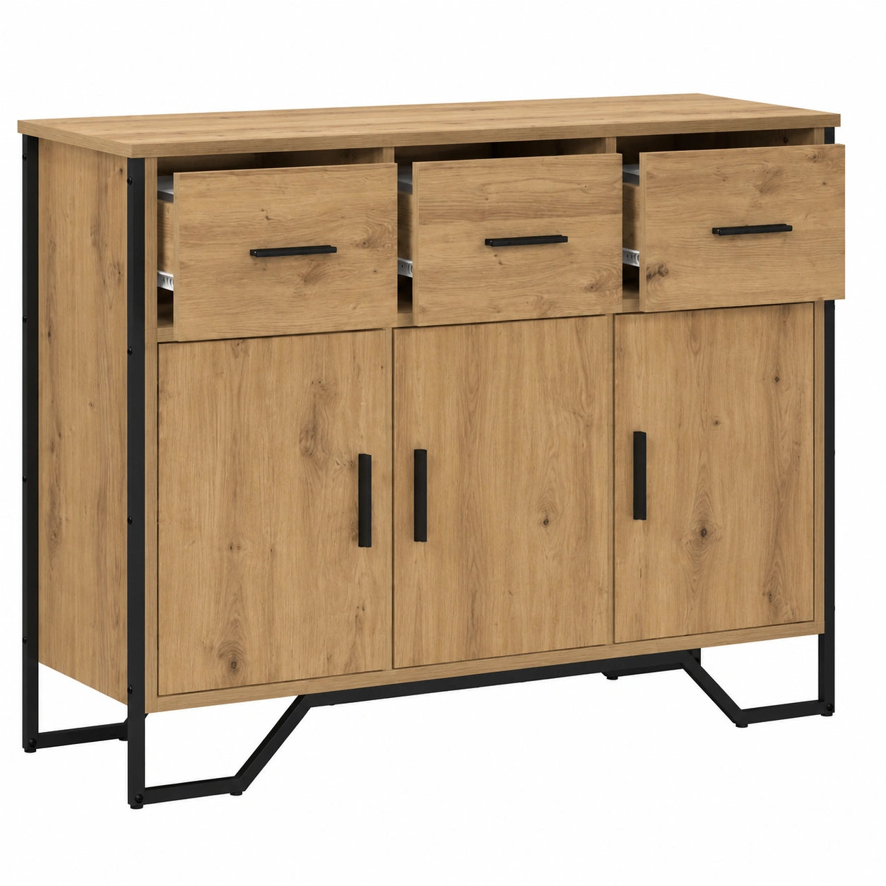 Elegantes Sideboard mit Schubladen aus Holz, Artisan Eiche, 97x32,5x74,5 cm, viel Stauraum für Esszimmer