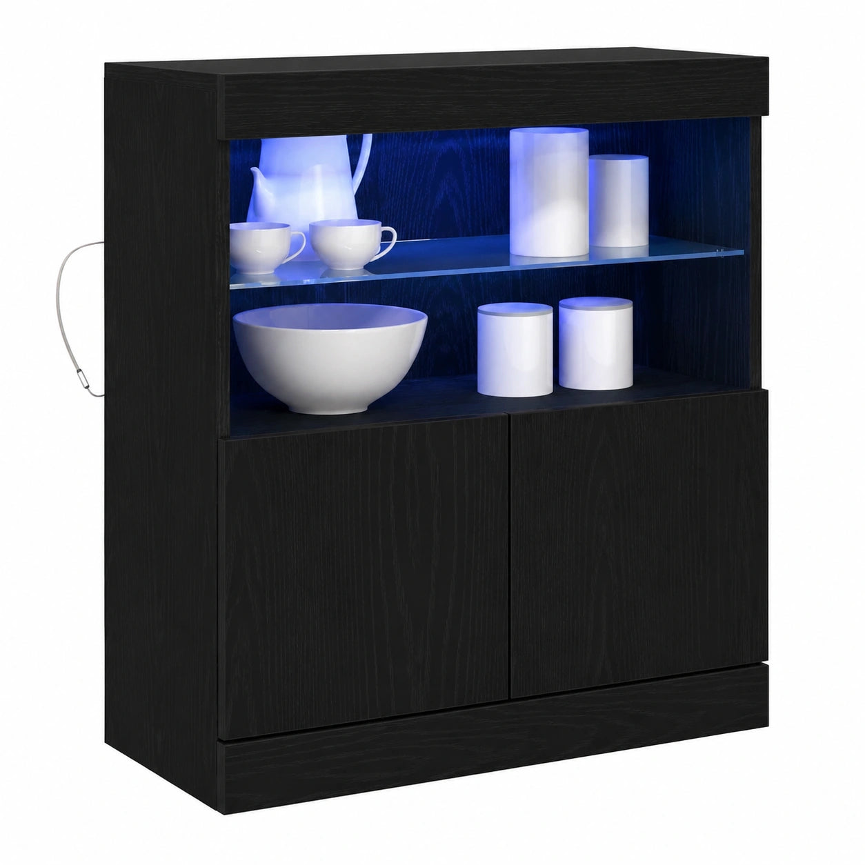 Modernes Sideboard aus Schwarzeiche mit Verstellbaren Regalen