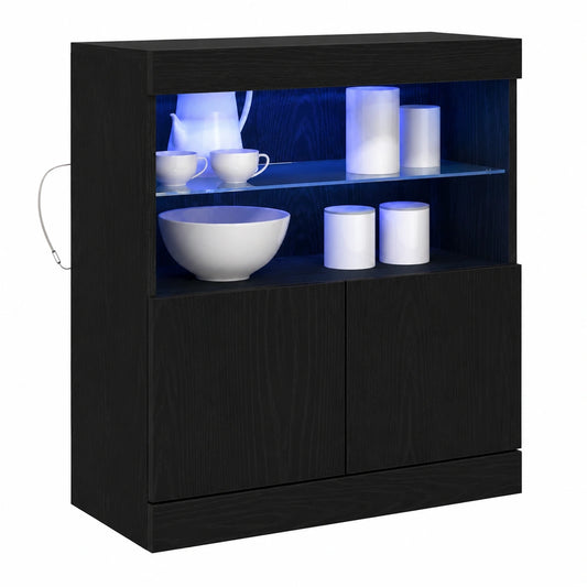 Modernes Sideboard aus Schwarzeiche mit Verstellbaren Regalen