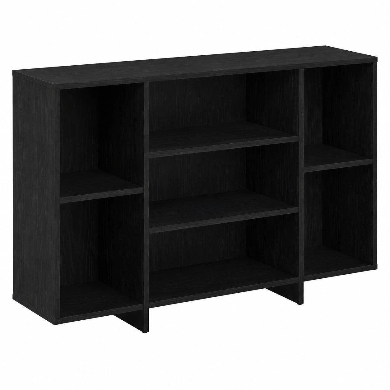 Moderner Sideboard in Schwarz mit Eichen-Optik, 120 x 30 x 75 cm, Praktisches Möbelstück fürs Wohnzimmer
