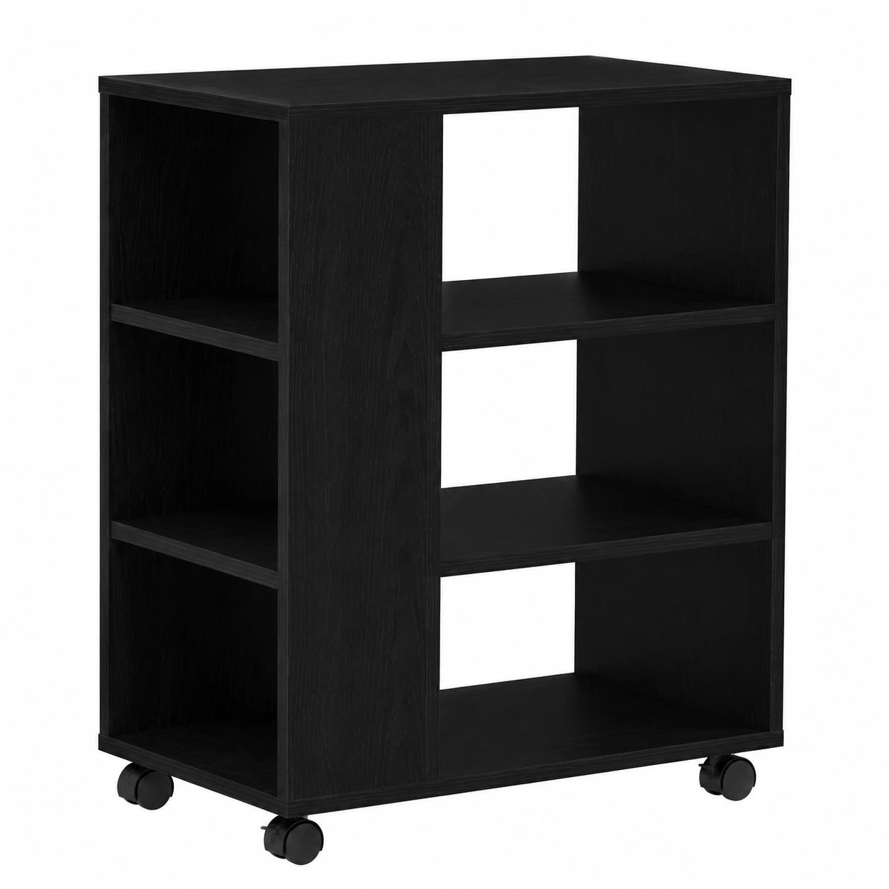 Moderner Aufbewahrungsschrank in Schwarz und Eichenoptik, 60 x 35 x 75 cm