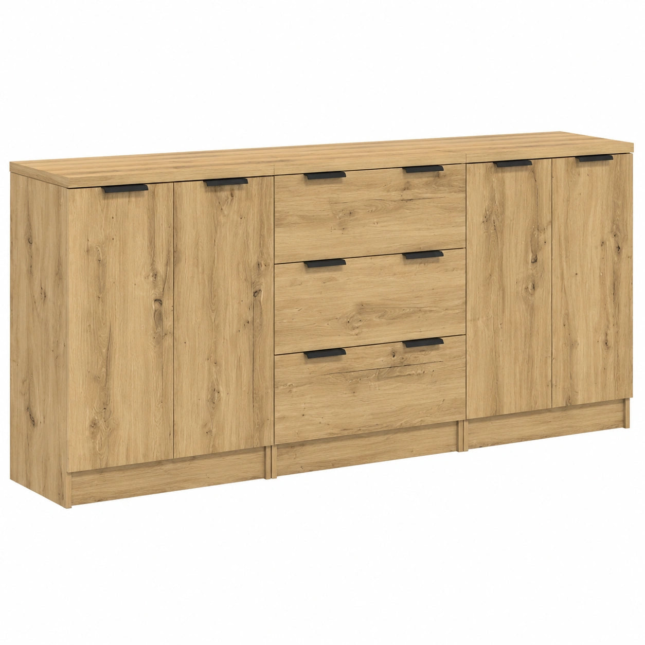 Moderne Sideboards Set aus Holzwerkstoff in Eichenoptik, 3-teilig, 60x30x70 cm