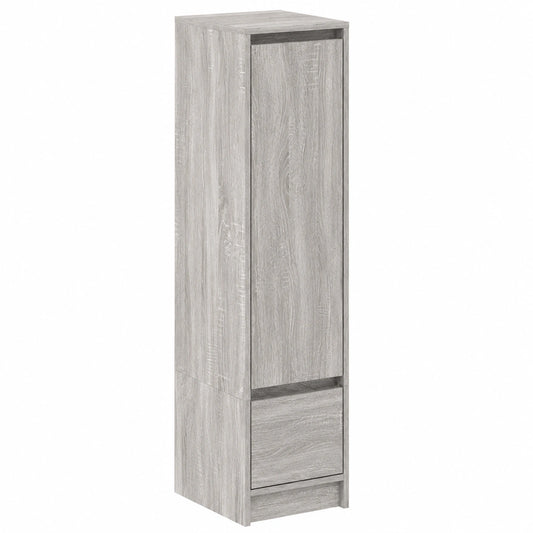 vidaXL Sideboard in Sonoma Eiche Grau, 29,5x34x119,5 cm, Holzverbundstoff
