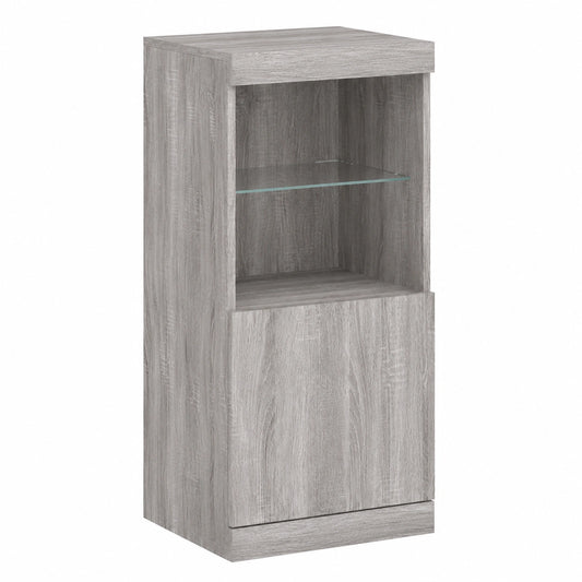 Moderner Sideboard-Schrank mit LED-Beleuchtung und viel Stauraum, Grau Sonoma
