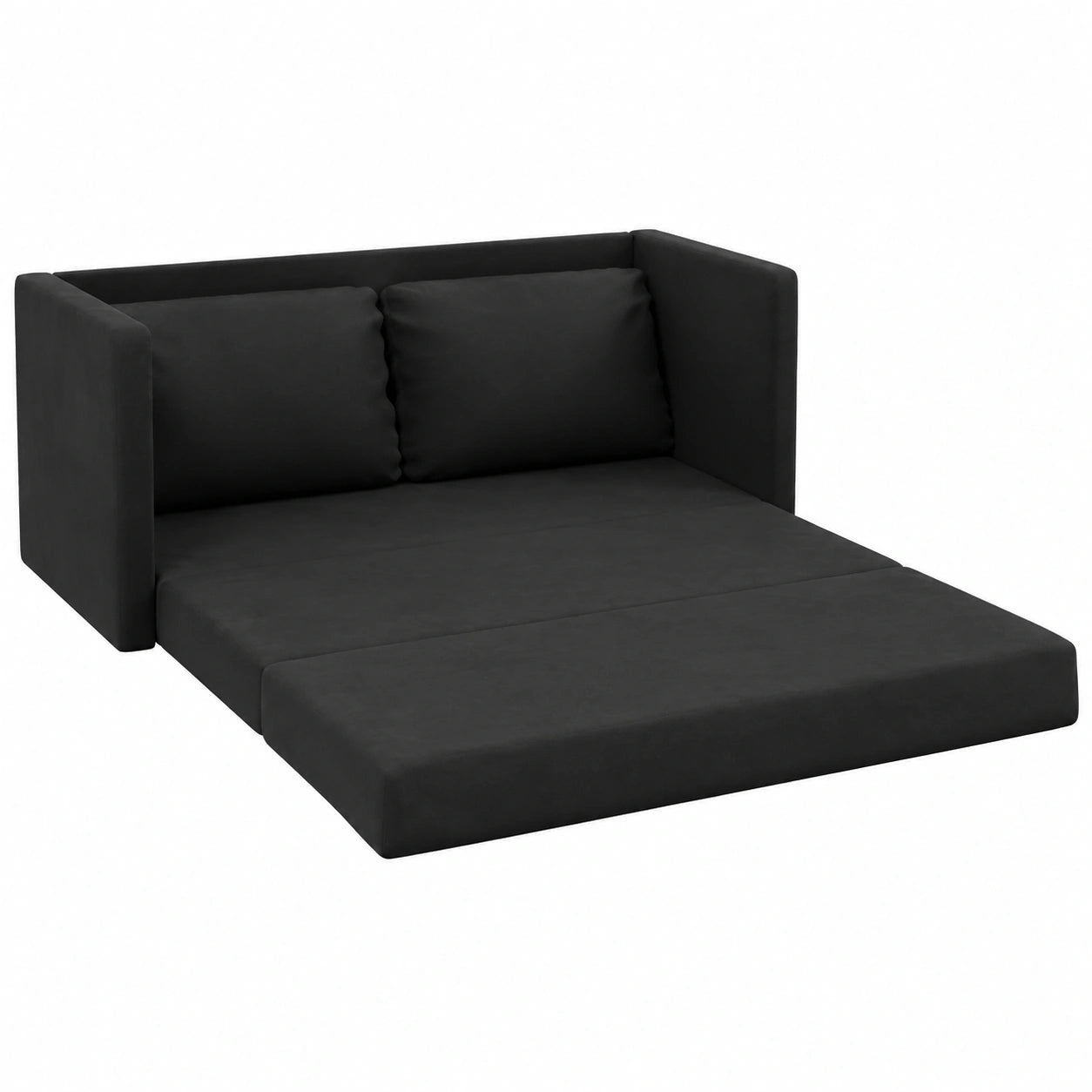 Elegantes Schlafsofa aus Samt für Wohnzimmer und Gästezimmer - Schwarz