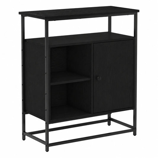 Moderner Schwarzer Sideboard aus Holzwerkstoff, 69x35x80cm, Elegantes Design