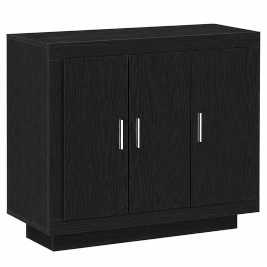Moderner Sideboard in Schwarz und Eiche 92x35x75 cm aus Holz