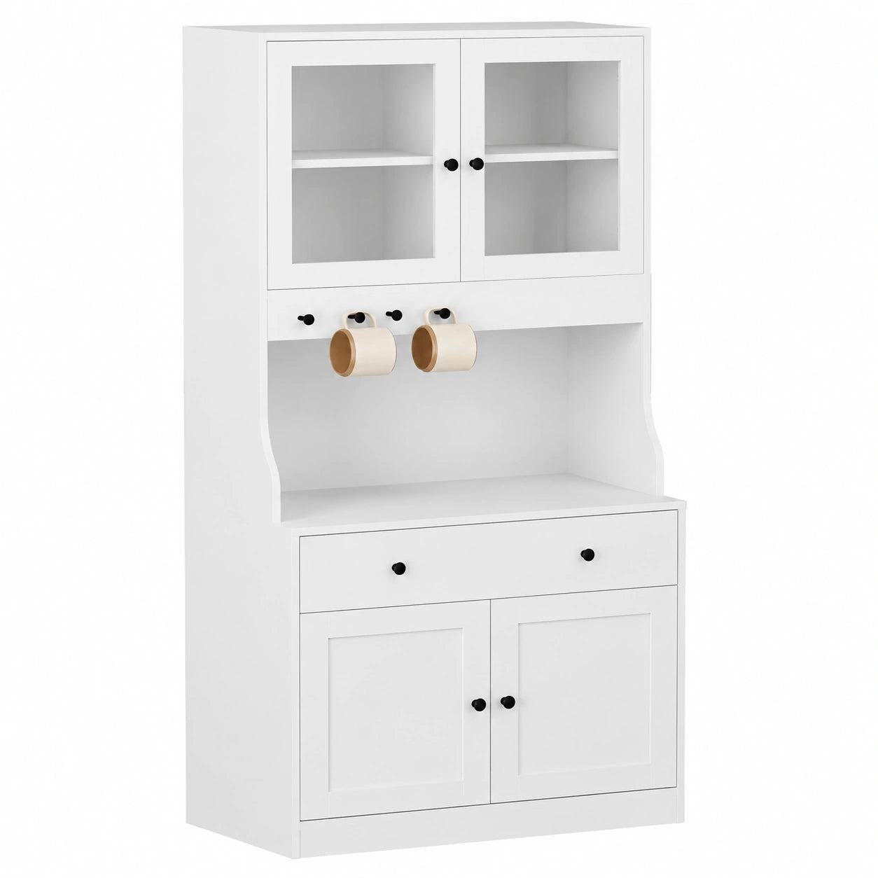 Moderner KIMENICH Küchenschrank mit LED, Schublade und Steckdose, Weiß